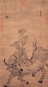 Laozi jadący na wołu, między 1368 a 1644 r. autorstwa Zhang Lu