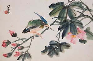 Liść z albumu obrazów kwiatów i ptaków autorstwa Zhen Wang