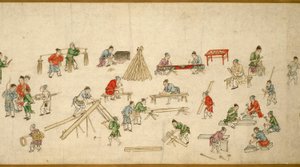 Sceny uliczne w czasach pokoju 太平風會圖 autorstwa Zhu Yu