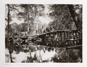 Most wojskowy nad Chickahominy, Wirginia, USA, ok. 1862 r. autorstwa Ferdinand Georg Waldmuller