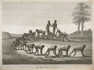 Aborygeni imitujący psy, Australia autorstwa Frederick (attr. to) Barnard