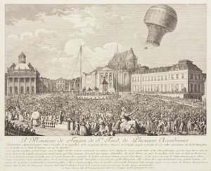 Wejście balonem Montgolfier w Wersalu autorstwa Frederick (attr. to) Barnard