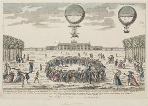 Pierwsze wejście Blancharda balonem, 2 marca 1784 autorstwa Frederick (attr. to) Barnard