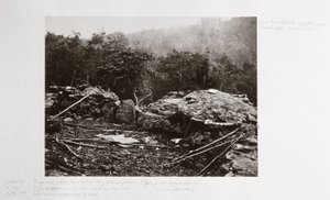 Breastworks na Little Round Top Hill, Gettysburg, Pensylwania, lipiec 1863 autorstwa Ferdinand Georg Waldmuller