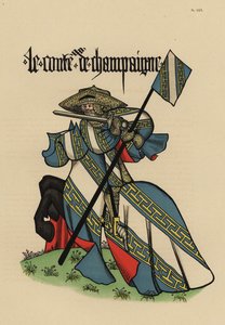 Count of Champagne, Comte de Champagne, ze standardem autorstwa John Pardon