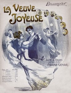 Pary tańczące walca Ballsirenen. ok. 1910 (ilustracja) autorstwa . .