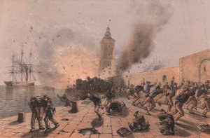 Eksplozja beczki prochu Lantern, oblężenie Ankony autorstwa William Walcutt