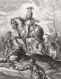 Ferdynand Austriacki prowadzący wojska nad Alpami, lipiec 1634 autorstwa . .
