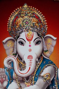 Ganesha lub Ganapati: hinduski bóg z głową słonia.
