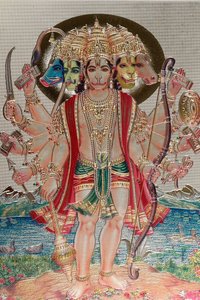 Hanuman, bóg małp w mitologii hinduskiej. autorstwa . .