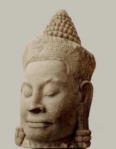 Głowa demona na moście prowadzącym do Południowej Bramy, Angkor Thom Muzeum Narodowe, Phnom Penh autorstwa Hippolyte Lalaise Devéria