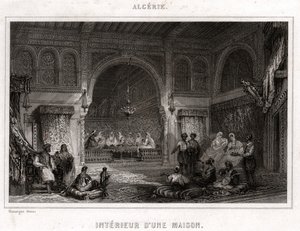 Wnętrze w Algierii, ok. 1840 r. (rycina) autorstwa . .