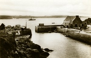 Wyspa Ouessant: port Lampaul podczas przypływu, ok. 1900-1920 (zdjęcie) autorstwa . .