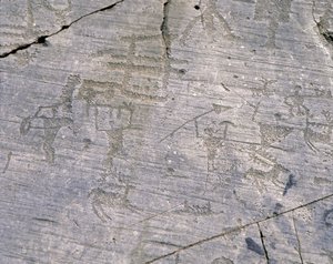 Włochy, Lombardia, prowincja Brescia, Valcamonica, Park Narodowy rzeźb kamiennych Naquane, ryciny naskalne Camunia
