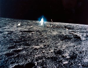 Załogowy lot kosmiczny, USA, astronauta Apollo 12 Apollo 12 na Księżycu autorstwa Ferdinand Georg Waldmuller