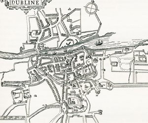 Mapa Dublina, Irlandia w 1610, z Naszego Kraju opublikowana 1898 autorstwa Ferdinand Georg Waldmuller