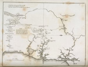 Mapa Sydney i okolic, Australia, ok. 1798 autorstwa Frederick (attr. to) Barnard