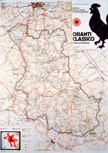 Mapa obszaru Chianti classico.