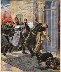 Osmański zamach stanu: Enver Pasza i CUP najeżdżają Pałac Cesarski i zabijają ministra Nazina Paszy, 9 lutego 1913