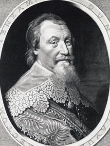 Portret Axela Gustafssona Oxenstierny (1583-1654), Wielkiego Kanclerza Szwecji, grawerowanie autorstwa William Walcutt