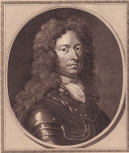 Portret angielskiego żołnierza Thomasa Tollemache (około 1651-1694), miedzioryt Johna Goldara (1729-1795) z obrazu G Knellera autorstwa William Walcutt