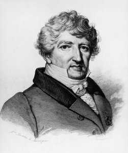 Portret Georgesa Leopolda Chretiena Frederica Dagoberta Cuviera (1769-1832), francuskiego biologa, rycina autorstwa William Walcutt