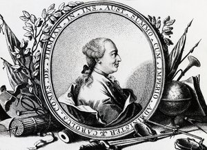 Portret Karla Josepha von Firmiana (1716-1782), austriackiego polityka, rycina autorstwa William Walcutt
