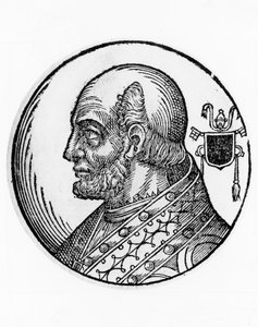 Portret Teodora I (zm. 649), 73. papieża Kościoła katolickiego z 642, rycina autorstwa William Walcutt