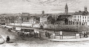 Shandon nad rzeką Lee, hrabstwo Cork, Irlandia pod koniec XIX wieku, z Naszego kraju opublikowane 1898 autorstwa Ferdinand Georg Waldmuller