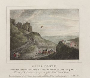 Pierwsze przepłynięcie kanału balonem, 7 stycznia 1785 autorstwa Frederick (attr. to) Barnard