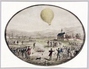 Pierwsze publiczne wejście balonem, 5 czerwca 1783 autorstwa Frederick (attr. to) Barnard