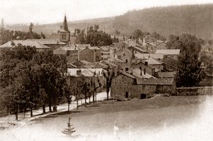 Wieś Saint-Bonnet-le-Froid, początek XX wieku (pocztówka) autorstwa . .