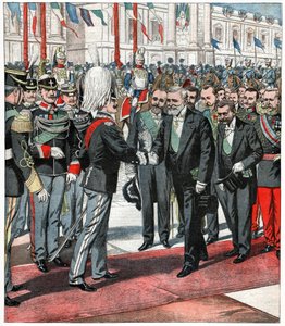 Wiktor Emanuel III i Emile Loubet autorstwa . .
