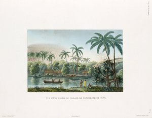 Widok wsi w Matavai, wyspa Tahiti autorstwa Frederick (attr. to) Barnard