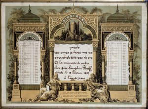 Stół Yahrzeit (kolor lito) autorstwa Hippolyte Lalaise Devéria