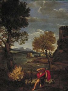 Krajobraz z Mojżeszem i gorejącym krzewem autorstwa Domenichino