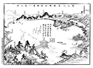 Omi Hakkei wszystkie widoki na jednym arkuszu autorstwa Hiroshige