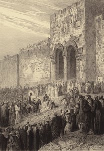 Jezus wchodzący do Jerozolimy autorstwa after Albert Robida