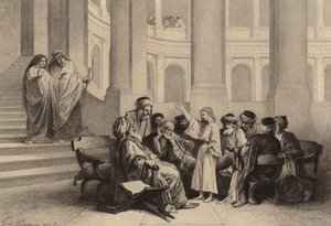 Jezus pośród lekarzy autorstwa after Albert Robida