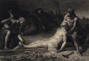 Jezus przybity do krzyża