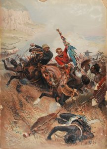 Porucznicy Melville i Coghill Saving the Colours, Zulu War of 1879, 1881 (chromolitho)