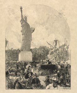 Wolność oświecająca świat, podarowana miastu Paryżowi przez Amerykanów autorstwa after Auguste Louis Lepère