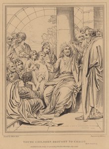 Małe dzieci przyniesione do Chrystusa, Mark autorstwa after Benjamin West