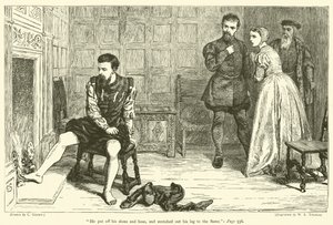 Zdjął buty i wąż i wyciągnął nogę do płomienia autorstwa after Charles Green