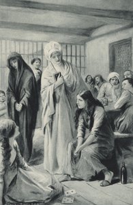 Elizabeth Fry swobodnie wchodzi i wychodzi z lochów Newgate autorstwa after Charles Mills Sheldon