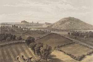 Edynburg z okolic zamku Craigmillar (chromolitho)