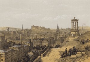 Edynburg z Calton Hill (chromolitho)