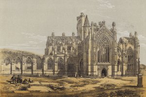 Opactwo Melrose, od południa (chromolitho)