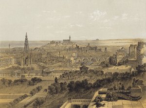 Widok na Edynburg z zamku (chromolitho)