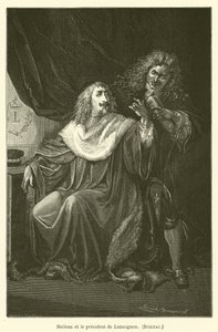 Boileau i prezes Lamoignon, Boileau autorstwa after Emile Antoine Bayard
